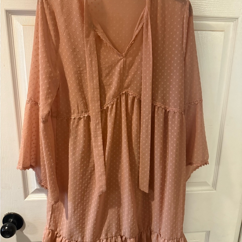 Elegant Pink Textured Dress